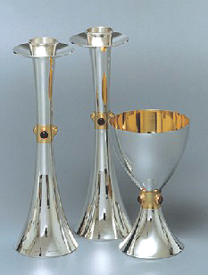 Shabbat candlesticks and kiddush cup